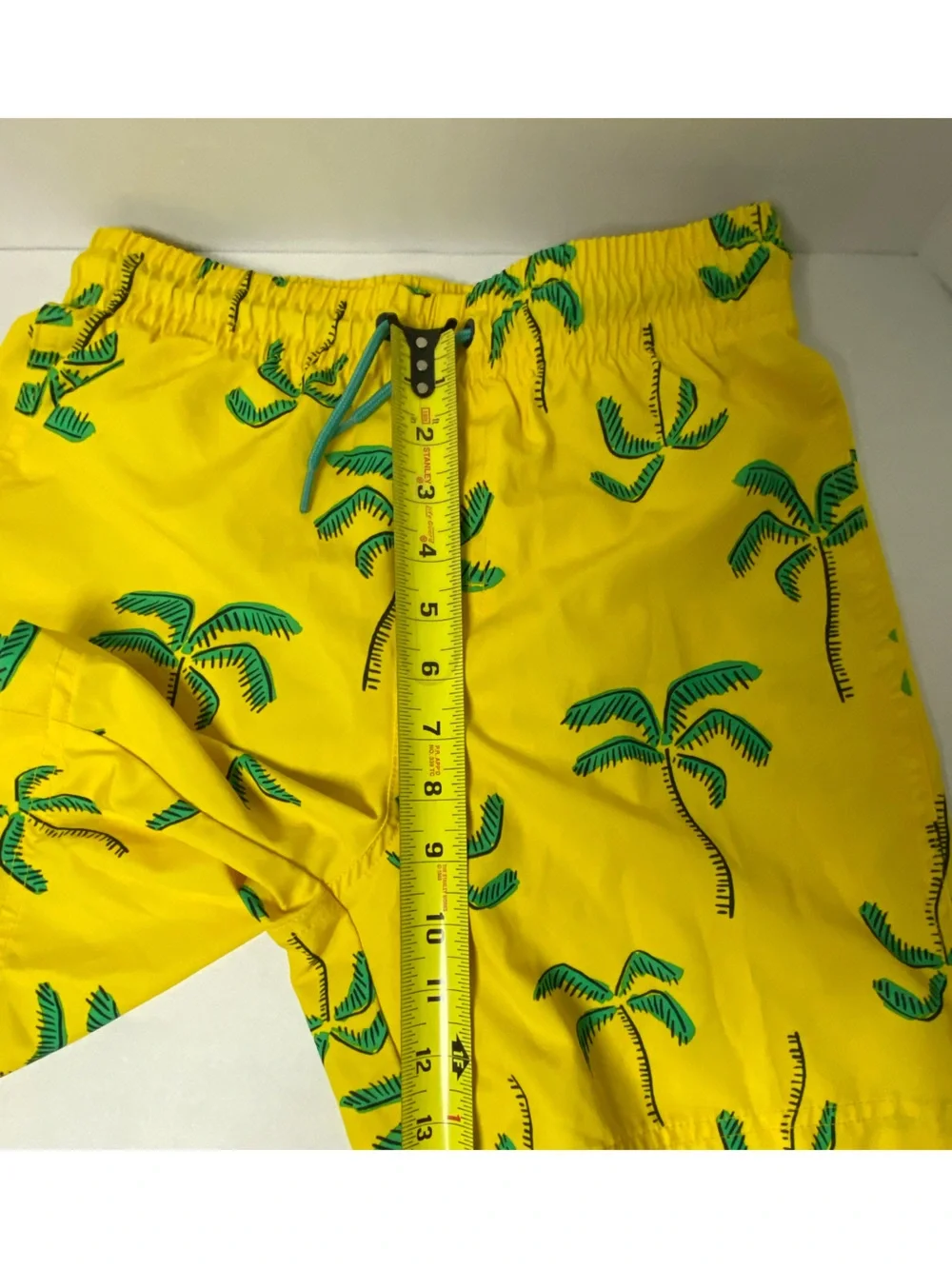 Old Navy Boys Swim Trunks XL 14-16 Yellow Palm Tree Lined Shorts